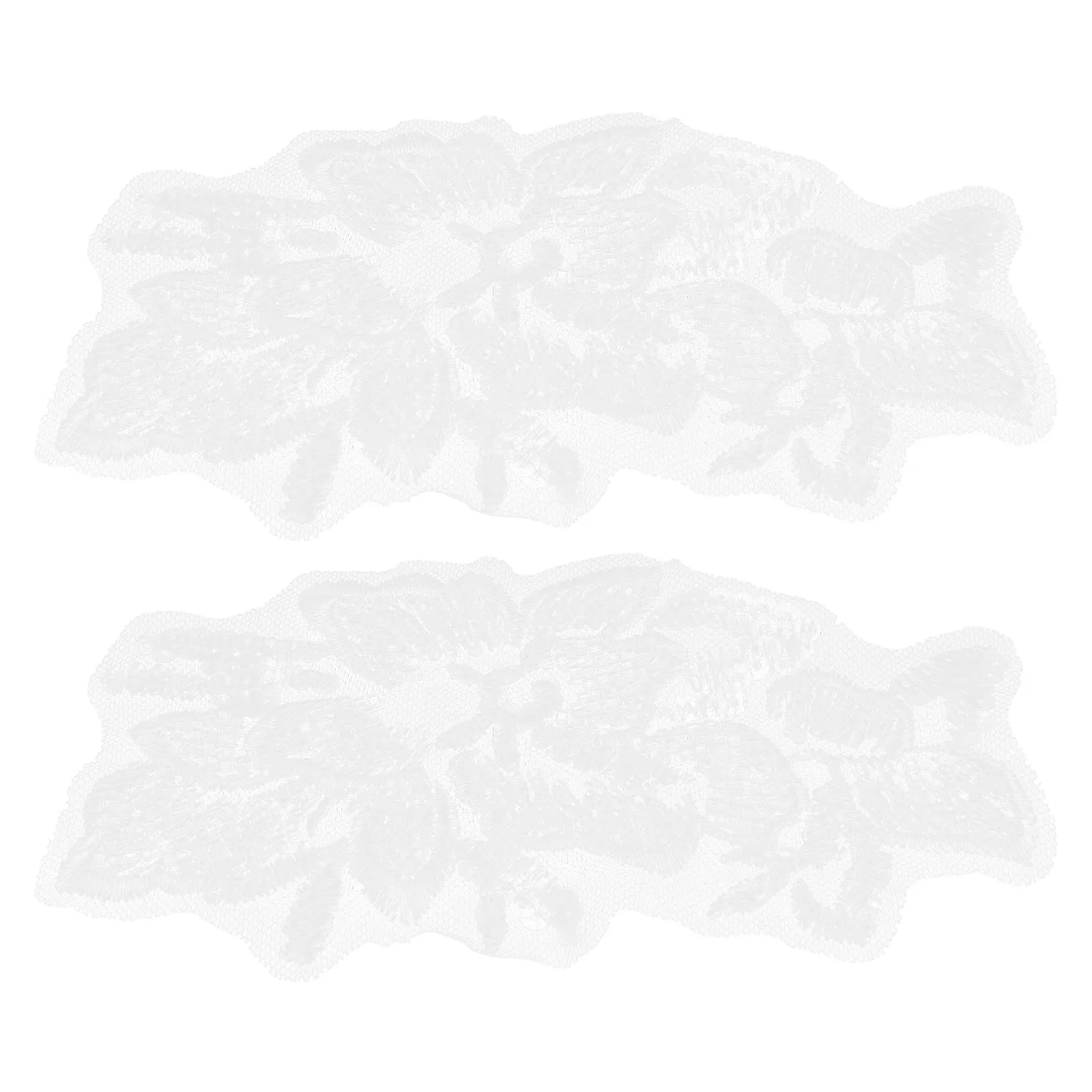 

1 Pair Flower Shaped Sew-On Clothes Appliques Lightweight Embroidered Patches Wedding Fancy Party Costume Patch For