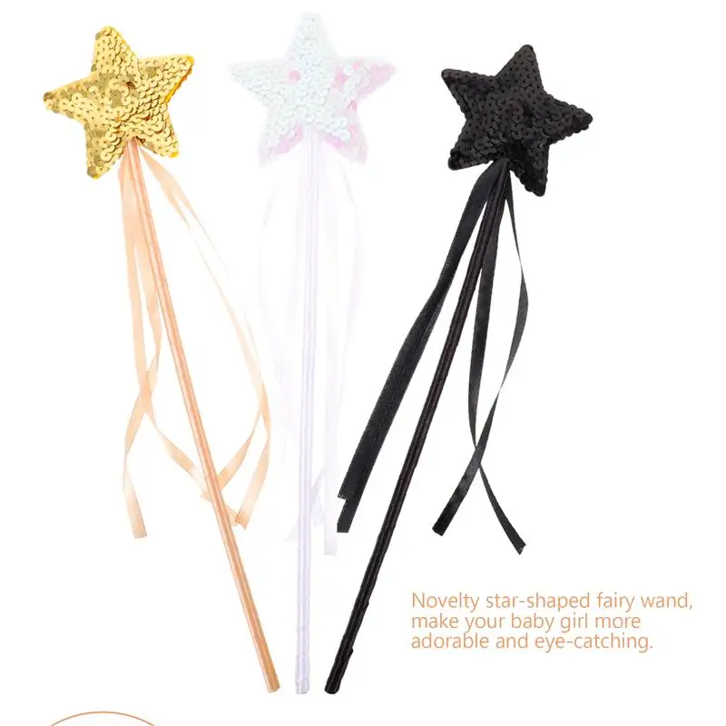 3Pcs Star Fairy Wands Fairy Wand Glitter Novelty Fairy Wands For Girls Fairy Wands Witch Wand Star Wands For Kids Gift Children