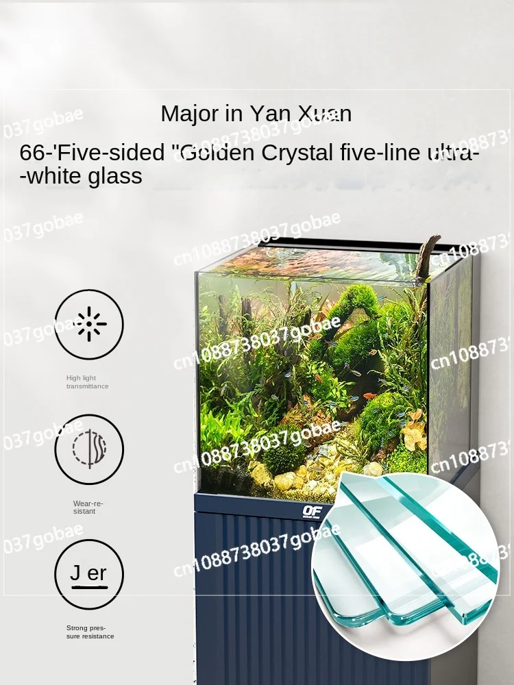 CX Home Living Room Professional Bottom Filter Goldfish Lanshou Ecological Landscape Base Cabinet Super White Glass Square VAT