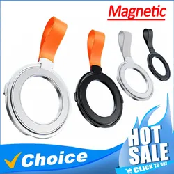 Universal Strong Magnetic Mobile Phone Holder Accessories Magnet Ring Stand with Strap Bracket For MagSafe iPhone 17 16 15 14 13