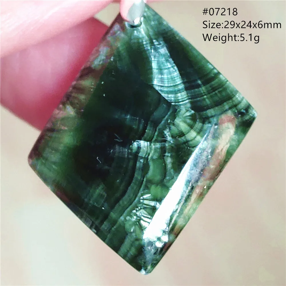 Natural Green Seraphinite Pendant Women Men Gemstone Oval Water Drop Seraphinite Necklace Pendant Bead AAAAA