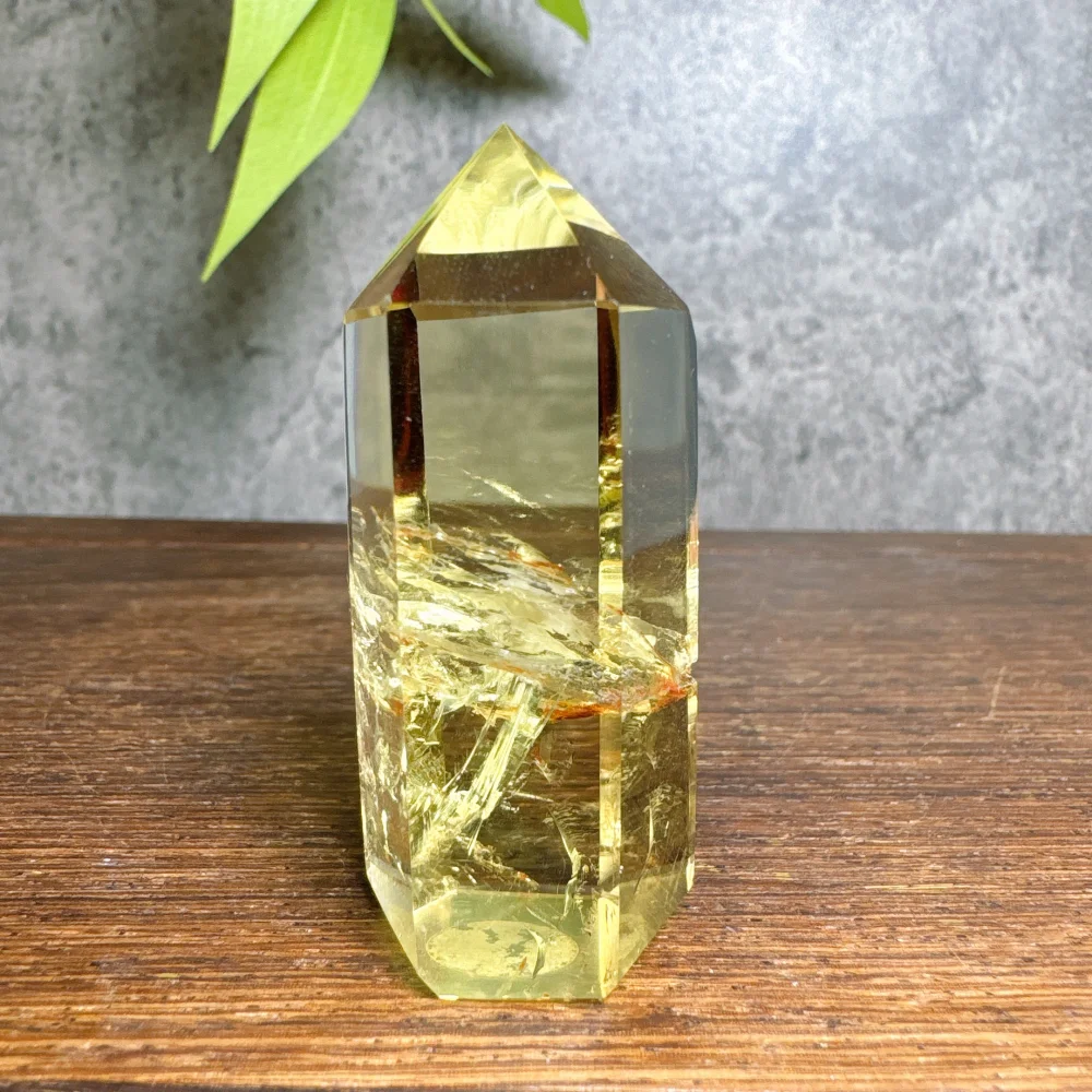 High Quality Natural Citrine Tower Healing Energy Stone Wand Aura Obelisk Crystal Quartz Rod Ornament Home Decoration Tower Gift