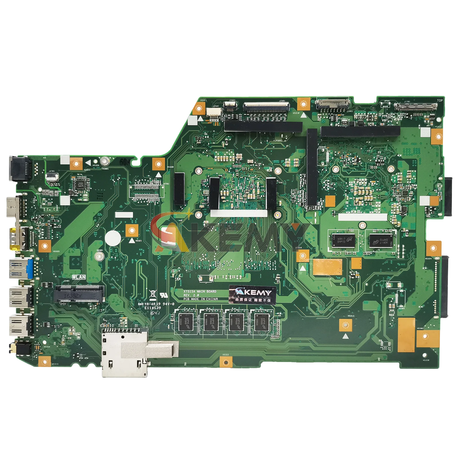 Placa base para ordenador portátil X751SJ para ASUS VivoBook X751S A751S X751SV X751SJ F751S con CPU Celeron 100% pruebas OK envío rápido