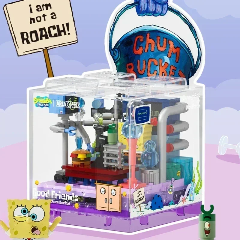 SpongeBob SquarePants Building Block Box Series 2 Sandy's Dome Tree House Plankton's House Toy Assembly Model Ornaments Gift