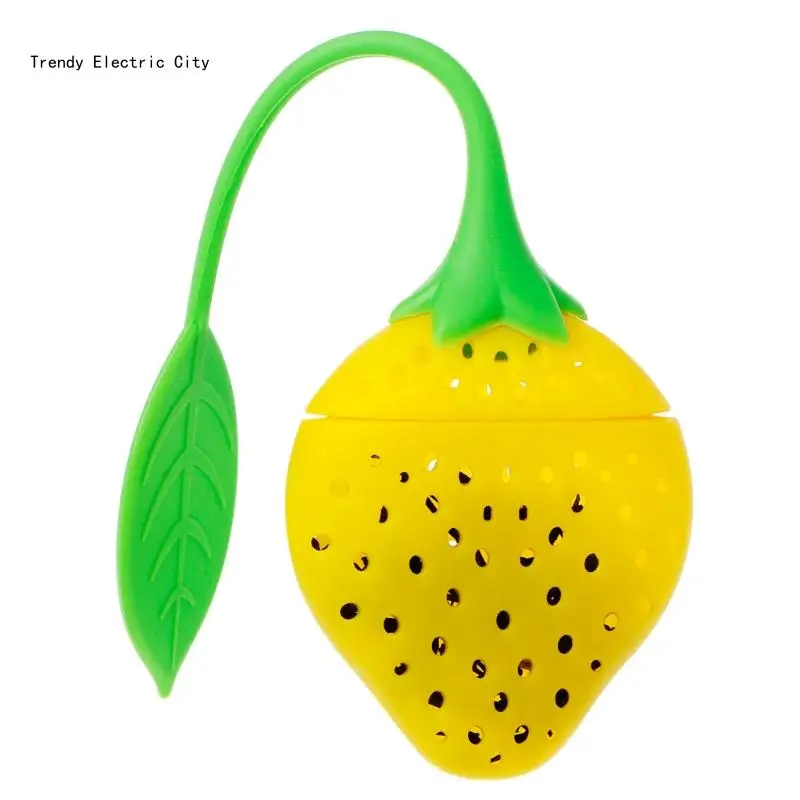 R9CD Silicone Strawberry Tea Leaf Strainer Herbal Infuser Filter Diffuser