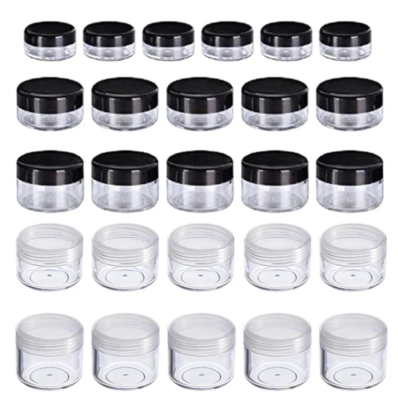 

50/100Pcs Cosmetic Jar 2/3/5/10/15/20g Small Empty Refillable Bottles Portable Eyeshadow Makeup Face Cream Box Pot Container