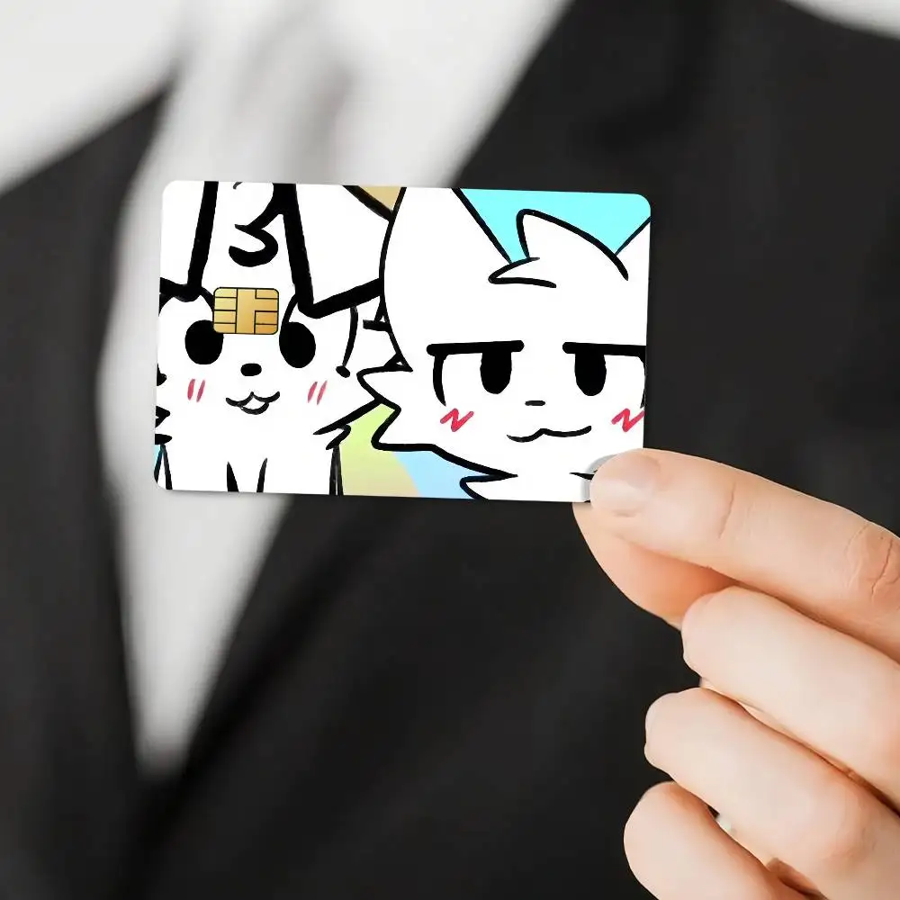 Boykisser Silly Cat Cute Poster Waterproof Film skin Cover 4PCS Credit Card stickers Debit Front Decoration Commuter Pass