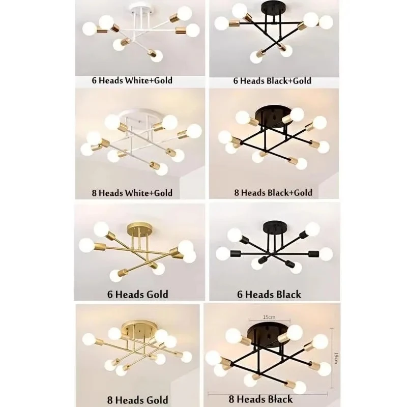 Modern LED 110V/220V Ceiling Light Home Living Room Bedroom Study Room Chandelier Simple and Versatile Lighting