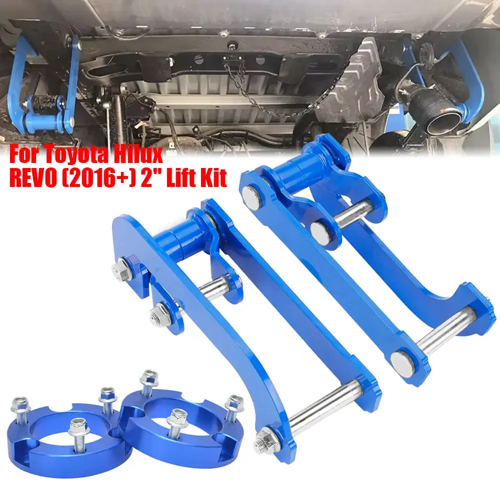 For Toyota Hilux REVO 2016+ 2 Inch Extended G-Shackle Rear Leaf Spring Lift Kit Front Strut Spacer