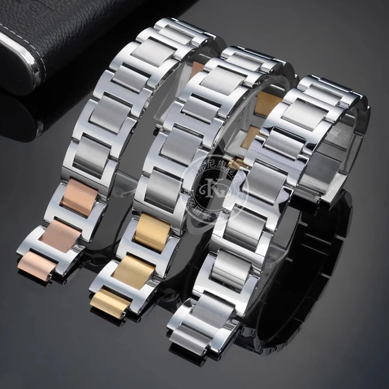 Raised Bracelet for Cartier Blue Balloon Steel Band Large Medium Raised Quick Release Precision Steel Watchband 18*11mm 20*12mm