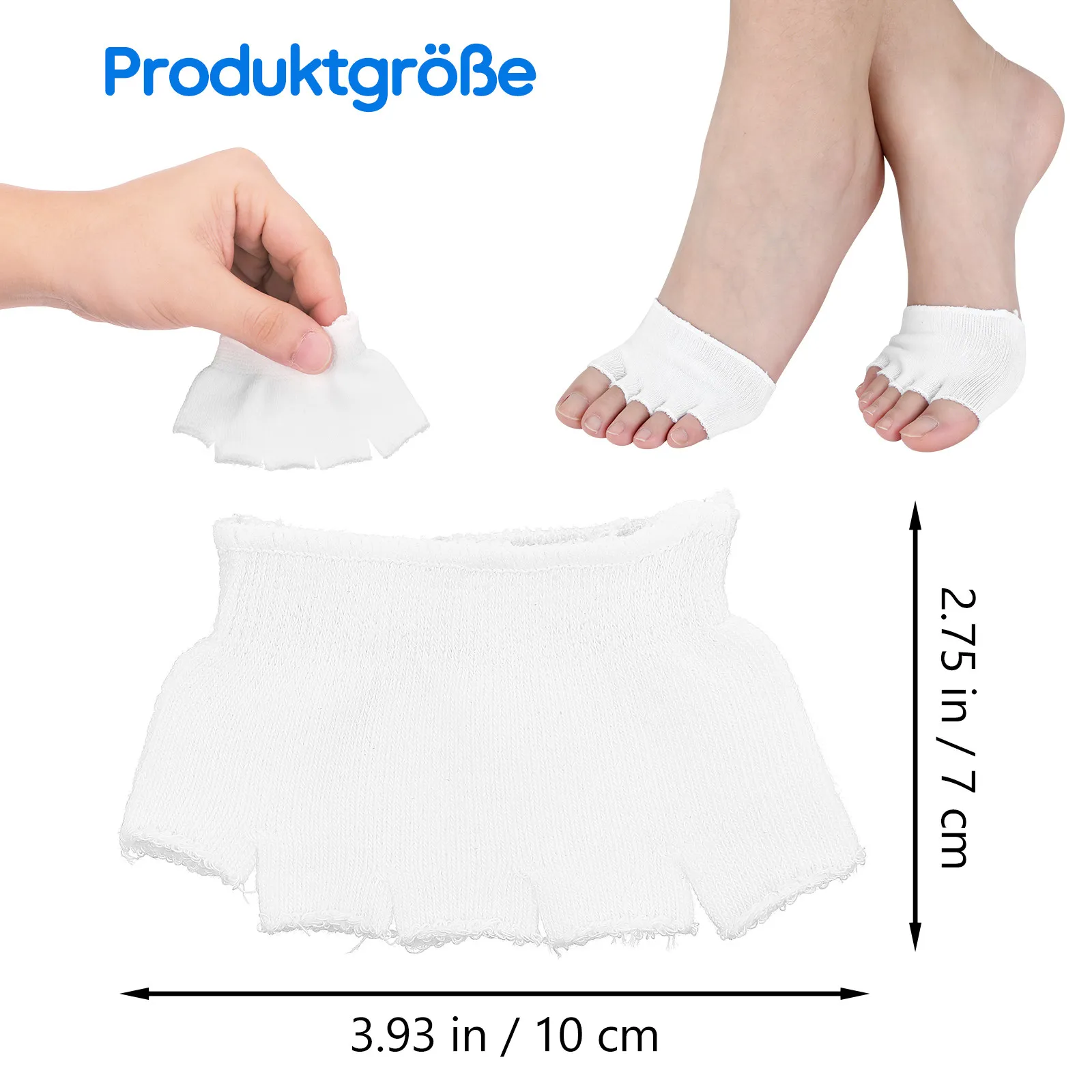 4Pair Five Toe Socks Premium Cotton Breathable Peep Toe Design Sweat Absorb Yoga Fitness No Show Half Socks Women White