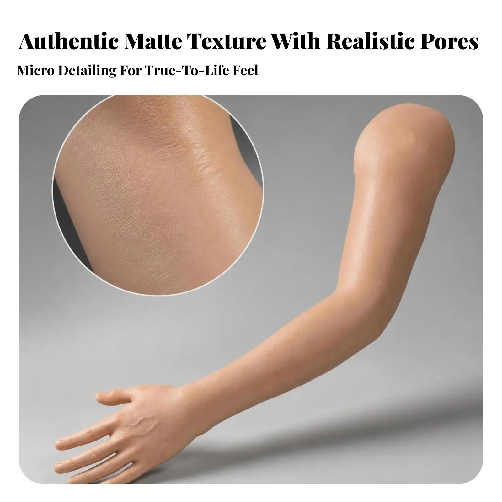 Heavy Duty Fake Arm for Tattoo Practice with Movable Joints and Lifelike Silicone Finish for Studio Display
