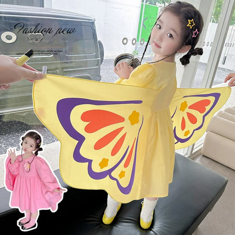 

Girls Spring Autumn Clothes Dress Baby Girl New Butterfly Fairy Princess Dress Children Skirt Special Child Interest Clothing