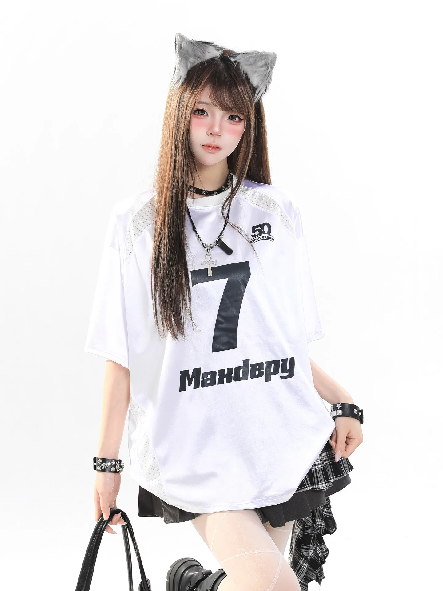 

American Retro Digital Print ort Sve Women's T-irt Summer Sport Sle Casual Loose Oversize Hoodie round Ne Top