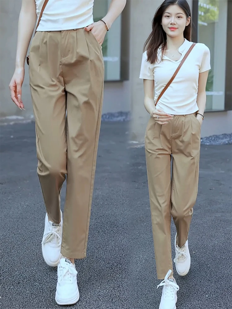 

High Waist Loose Casual Straight Leg Harem Pants Women's Summer Thin New Style Versatile Slimming Smoke Tube Pants