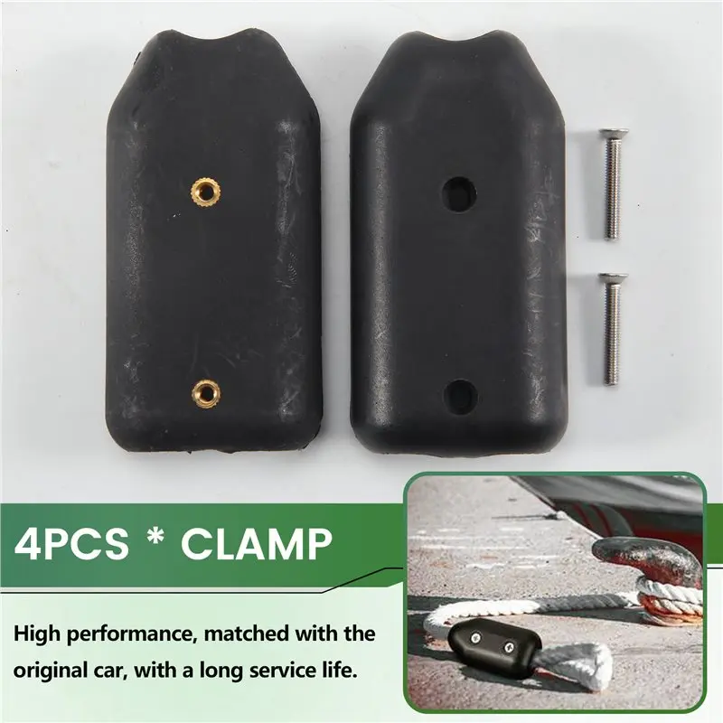HOT-4 Pcs 5/8 Inch Rope Clamps Large Reusable Rope Clamp Black Plastic Rope Connector Clamp Suitable For 11-12 Mm Nylon Rope