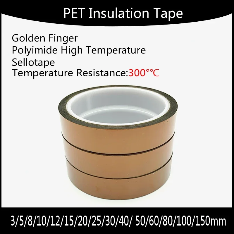 

Gold Finger High Temperature Resistant Tape Polyimide Tape Multi Size Pet Anti Static Lithium Battery Insulation Adhesive Tape