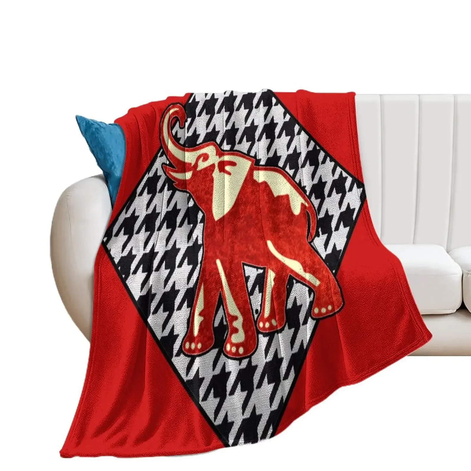 

Red Elephant Houndstooth Diamond Throw Blanket Luxury Throw Summer Beddings Luxury Thicken Blankets