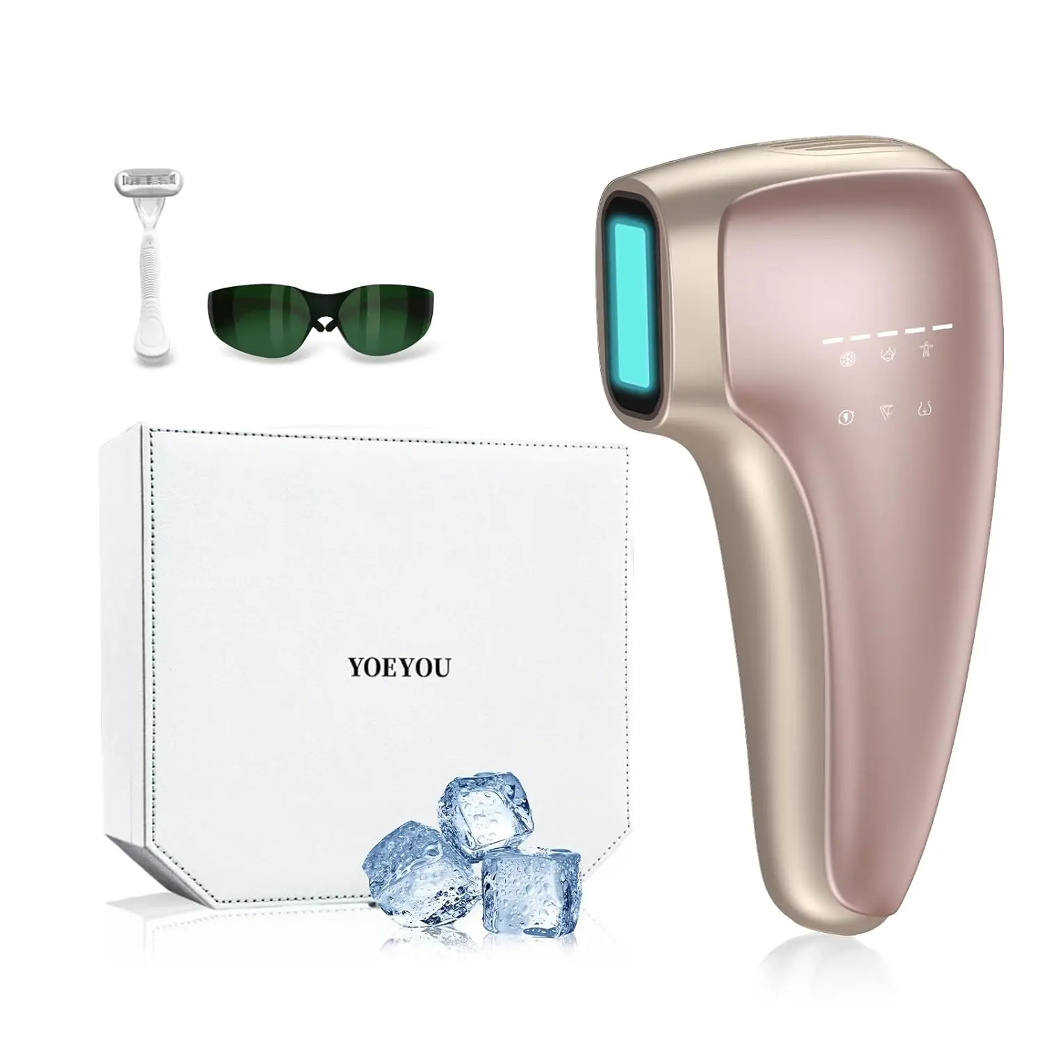 

IPL Hair Removal for Women Men, Ice Cooling Technology, At-Home Device for Face Legs Body