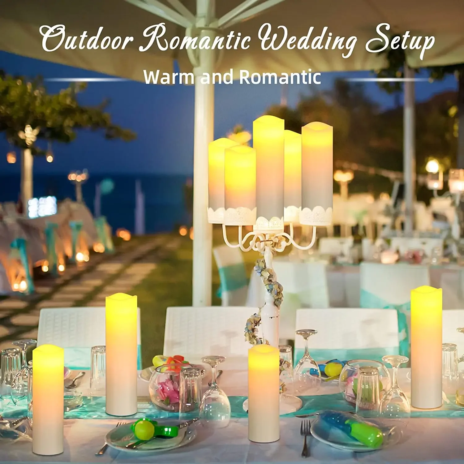 12/48Pcs Flameless Candles Wedding LED Candles with Flickering Flame Battery Powered Fake Remote Control Votive