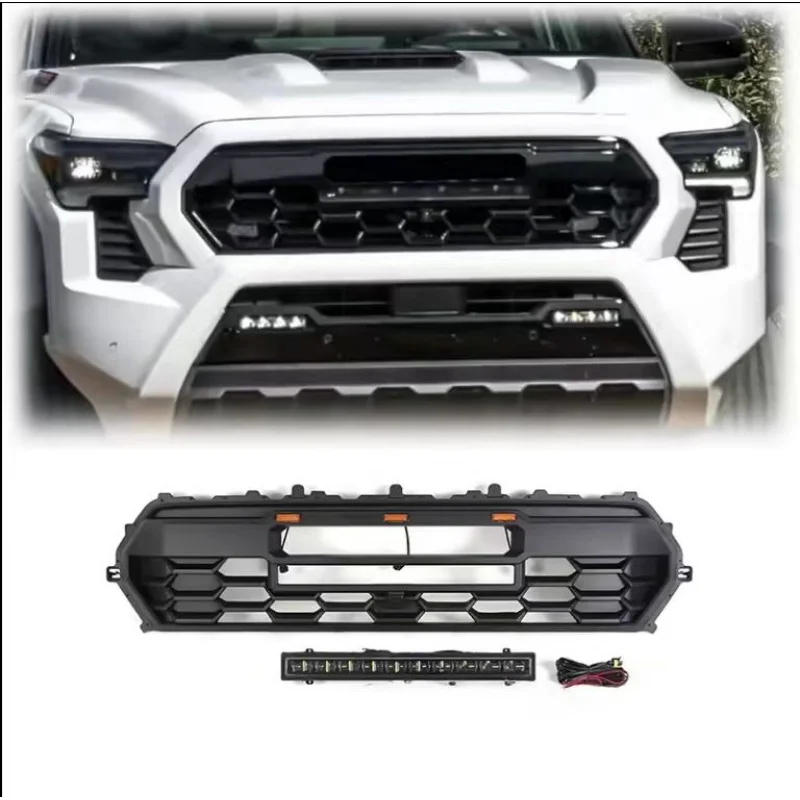 

New Style 2024 Auto Parts ABS Mesh Front Grille With Light Fit for Tacoma 2024
