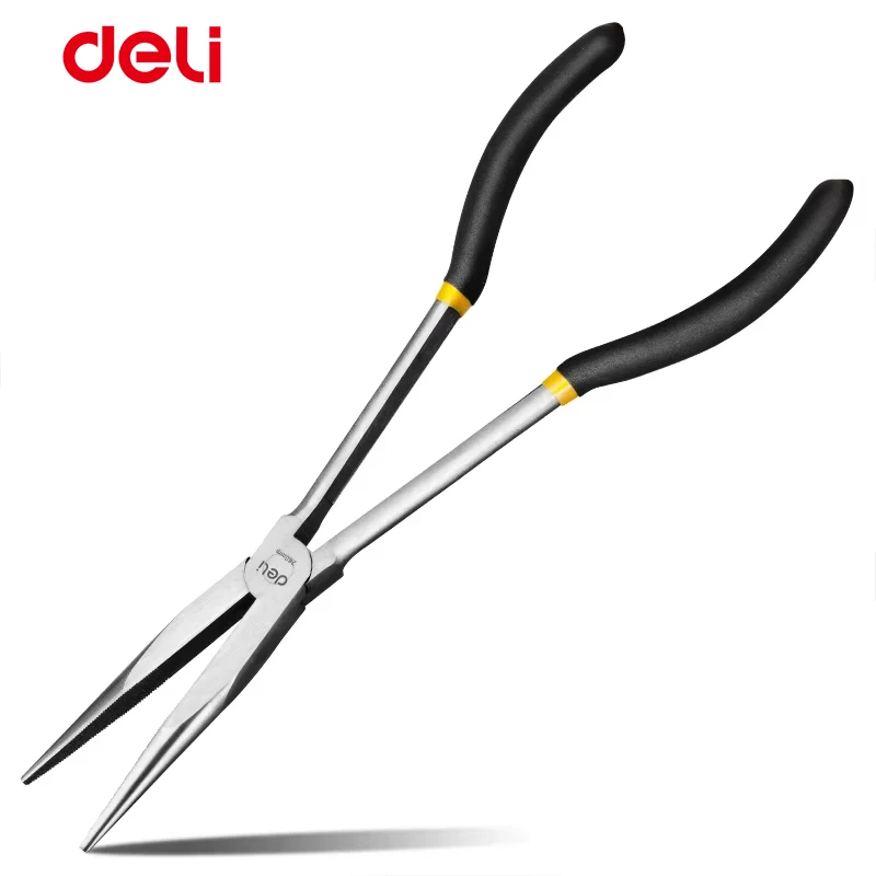 Long Reach Needle Nose Pliers 11 Inch Extra Long Nose Pliers High Carbon Steel Anti-Slip Handle Electrician Jewelry Craft Tool
