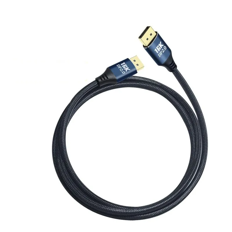 16K 1.5M Nylon Braided 2.0 Display Port Cable DP Male to DP Male 80Gbps Video Audio Cable
