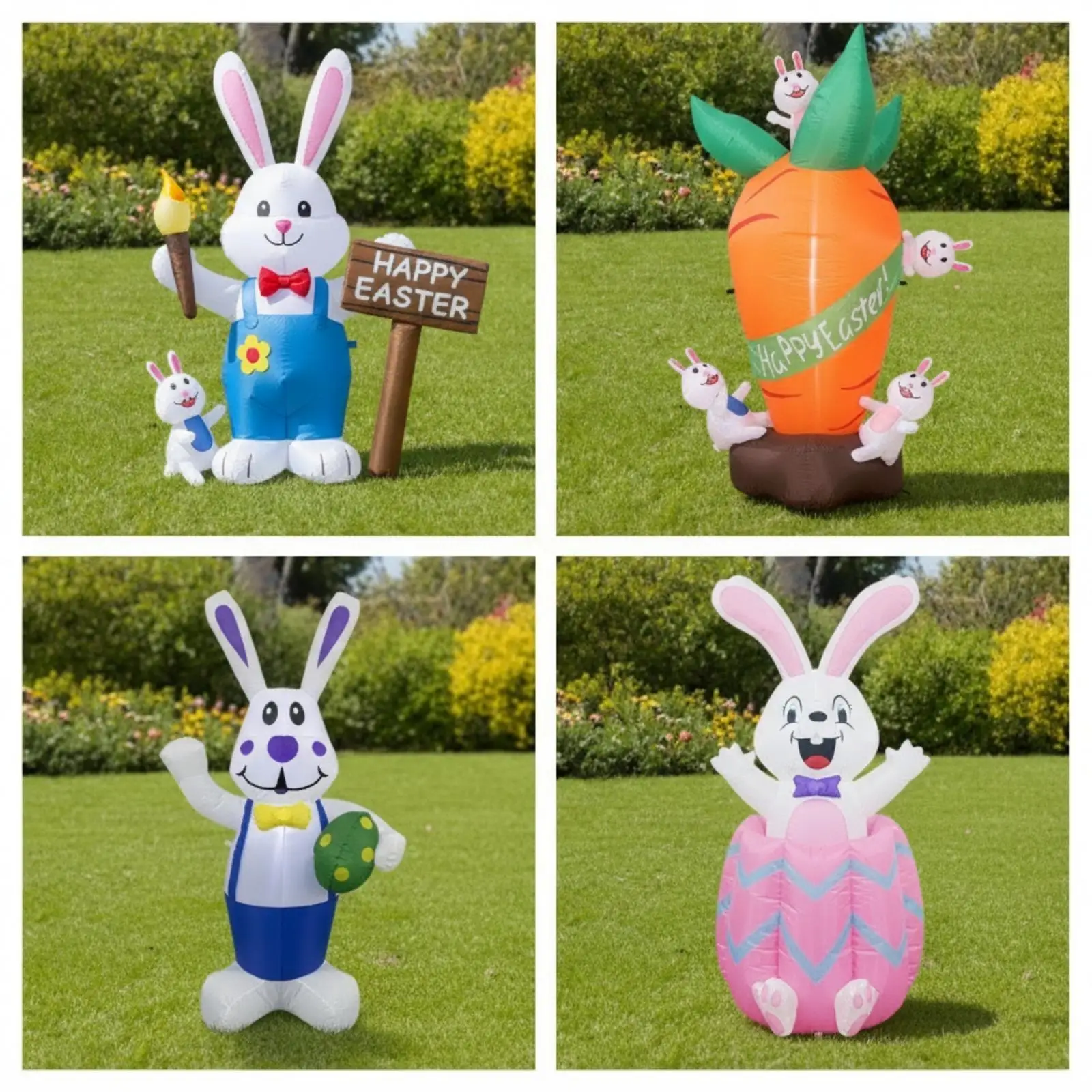 Holiday Inflatable Carrot Display for Front Lawn Patio Spring Celebration Family Decoration