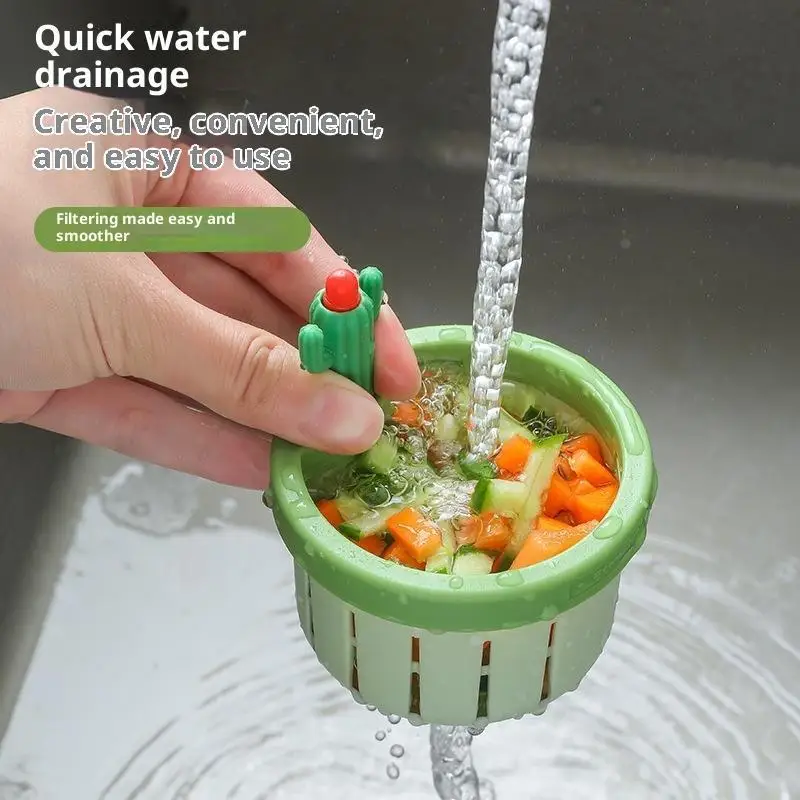 

Cute Cactus Shaped Food-Grade Plastic Kitchen Sink Drain Strainer