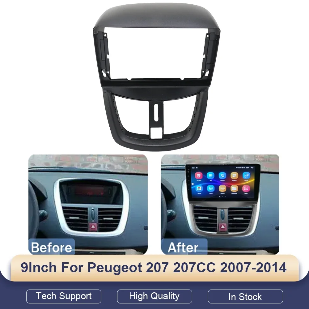 

9 Inch Car Frame Fascia Adapter Canbus Box Decoder for Peugeot 207 207CC 2007-2014 Android Radio Dash Fitting Panel Kit