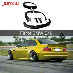 Car Wide Body Kit Accessories For BMW E46 FRP Fiber Glass Bodykit Cover Front Lip Rear Fender Trunk Spoiler Rocket Bunny Parts