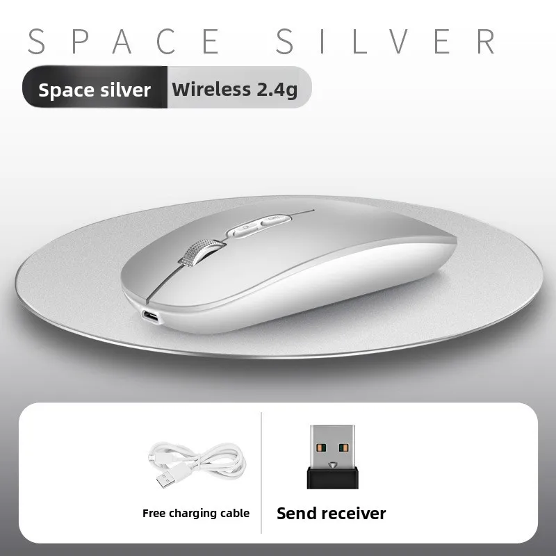 M103 ماوس كتم الصوت ثنائي الوضع بتقنية البلوتوث، ماوس ألعاب مكتبي، شحن لاسلكي