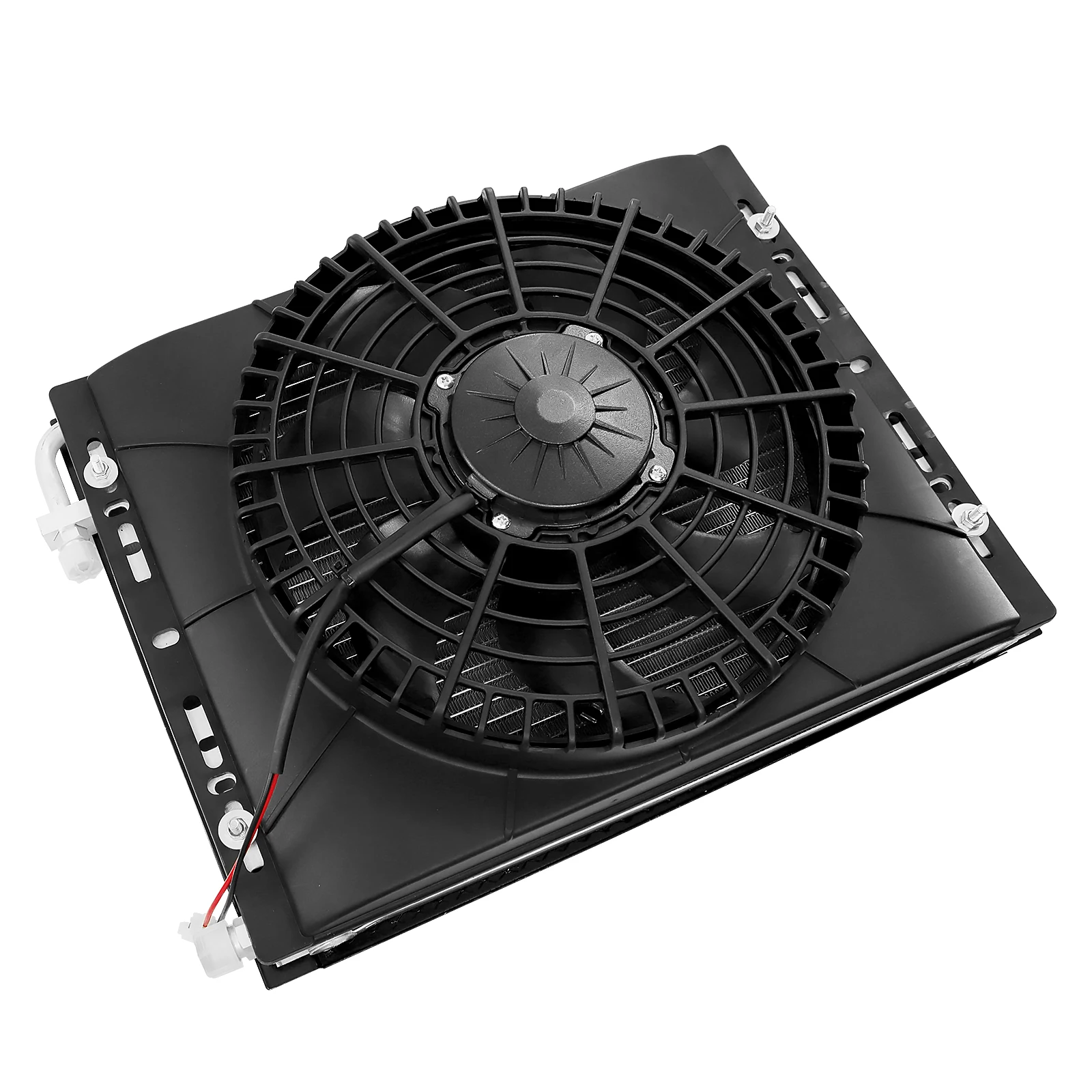 Universal 14''x18'' Condenser Radiator Cooling Fan Set 120W with Radiator Net for Vintage Car Hot Rod A/C Conditioner