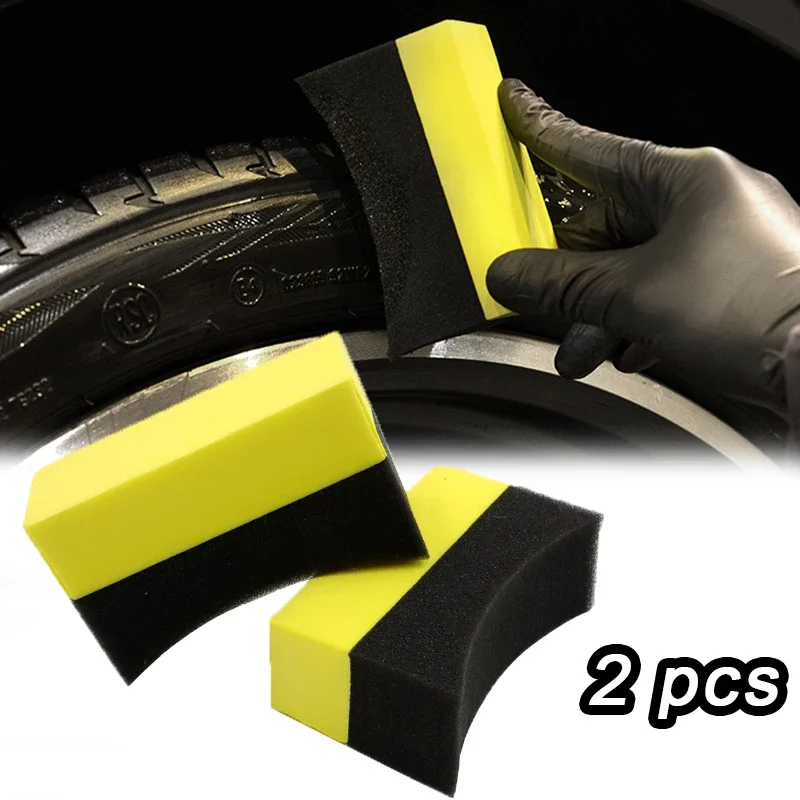 4PcsCar Wheel Cleaning Sponge Tire Polishing Cleaning Sponge Wax Applicator Pads Tire Wash Wipe Cleaning Tool Car Cleaning Brush