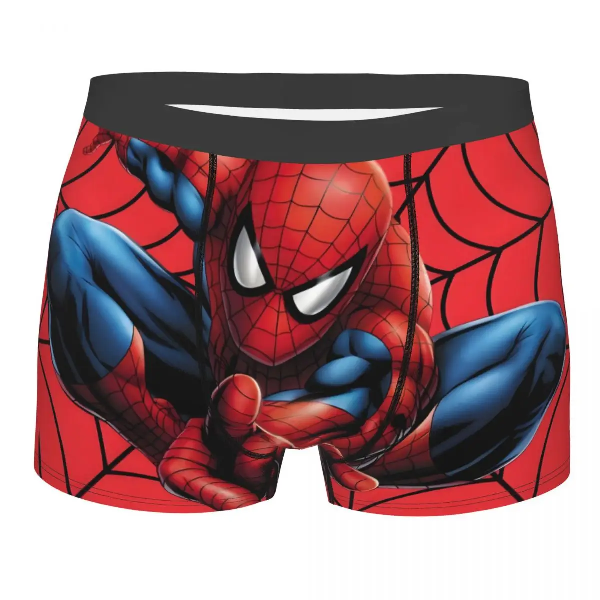 

Custom Spiderman Cartoon Printing Underwear Men Breathable Cobweb Boxer Briefs Shorts Panties Soft Underpants For Homme