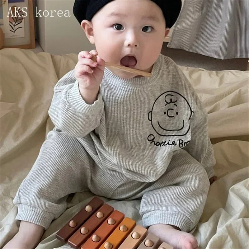 Snoopy Boy and Girl Baby Cotton Long Sleeve Sweater Children Clothing Autumn  Winter New Cute Sweater Jacket Trouser coat pant