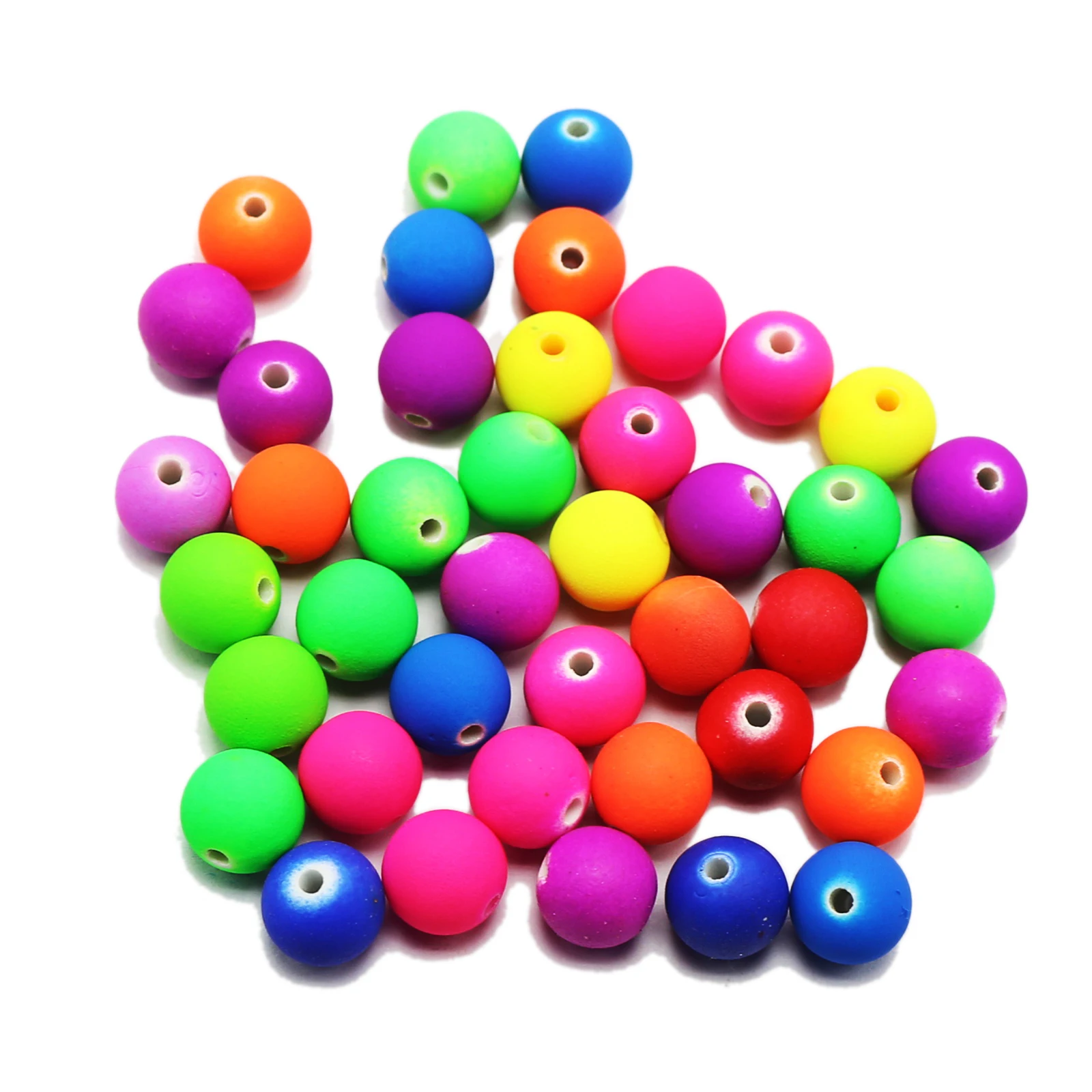 200 Mixed Matte Fluorescent Neon Beads Acrylic Round Beads 8mm(0.32\