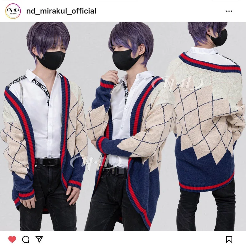 Game Love And Deepspace Rafayel Cosplay Costume Adult Unisex Qiyu Sweater Asymmetric Cardigan  Coat Clothes