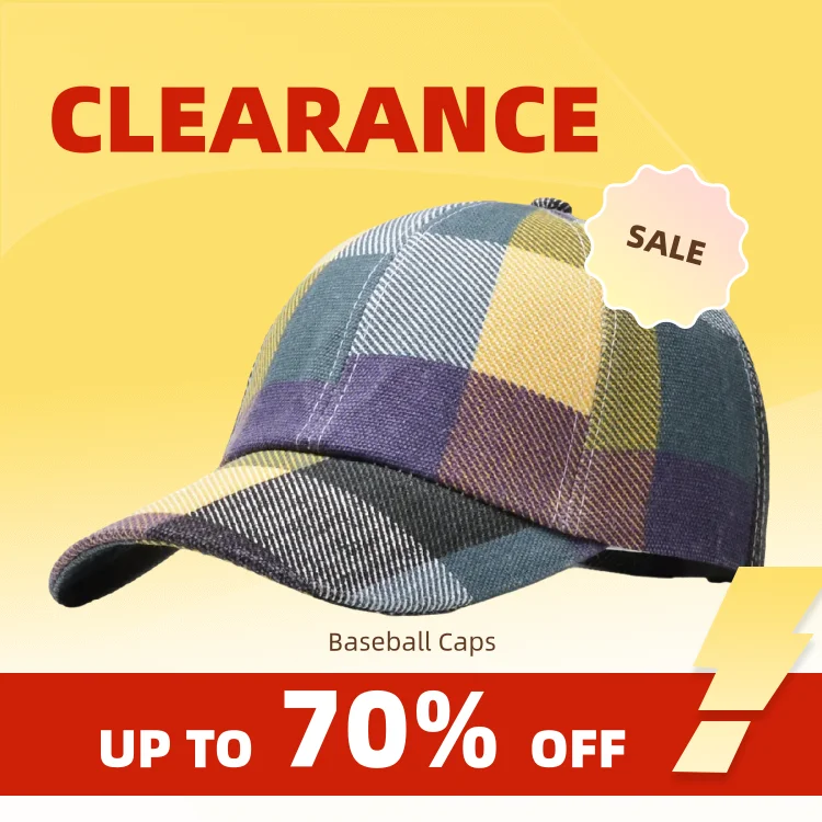 Clearance_Colored Grids Baseball Caps for Men Women Sun Outdoor Baseball Dad Hats_Continuous updates