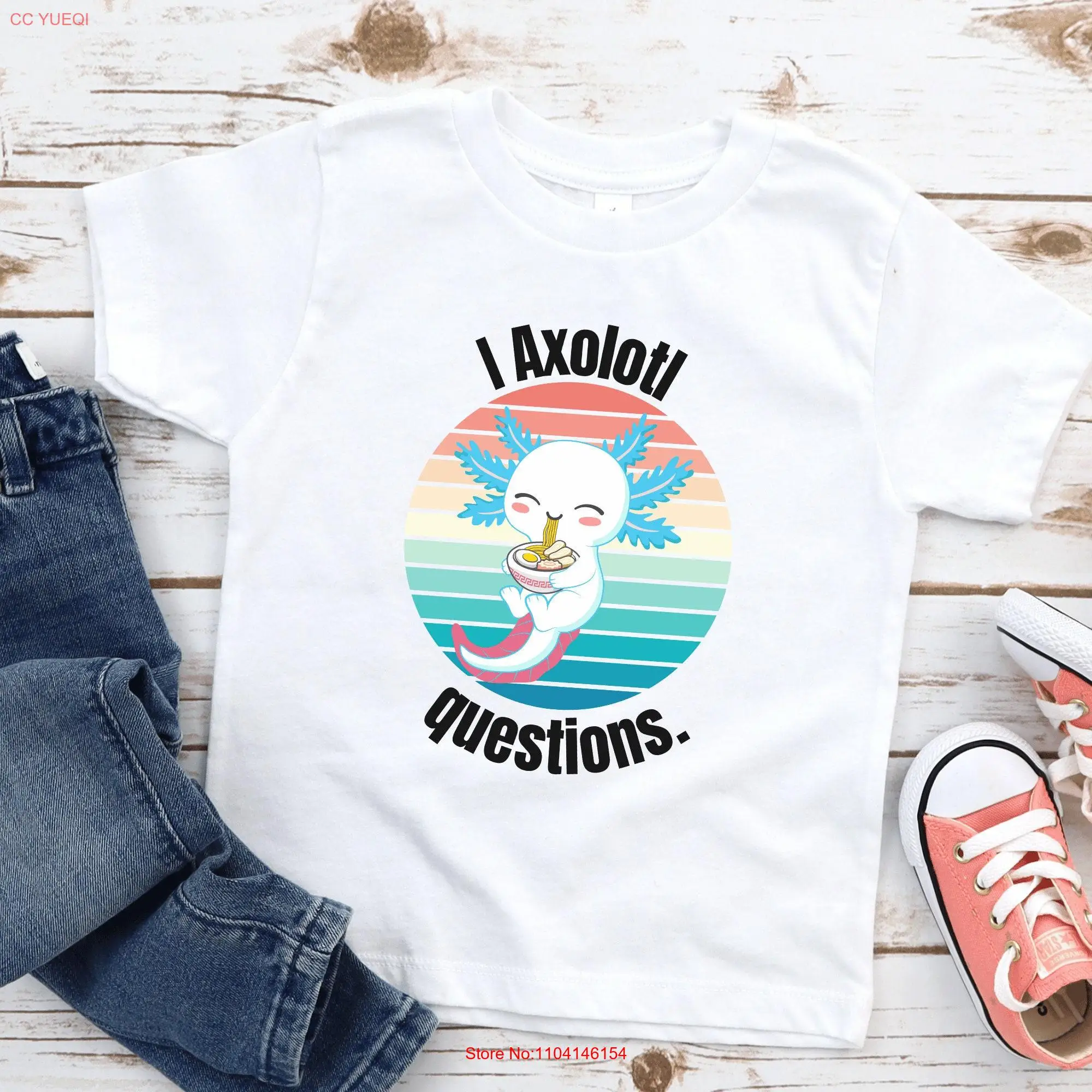 Kids Axolotl T Shirt I Questions Lover Cute Christmas Birthday Idea Girls Boys Toddler Youth Baby Bodysuit