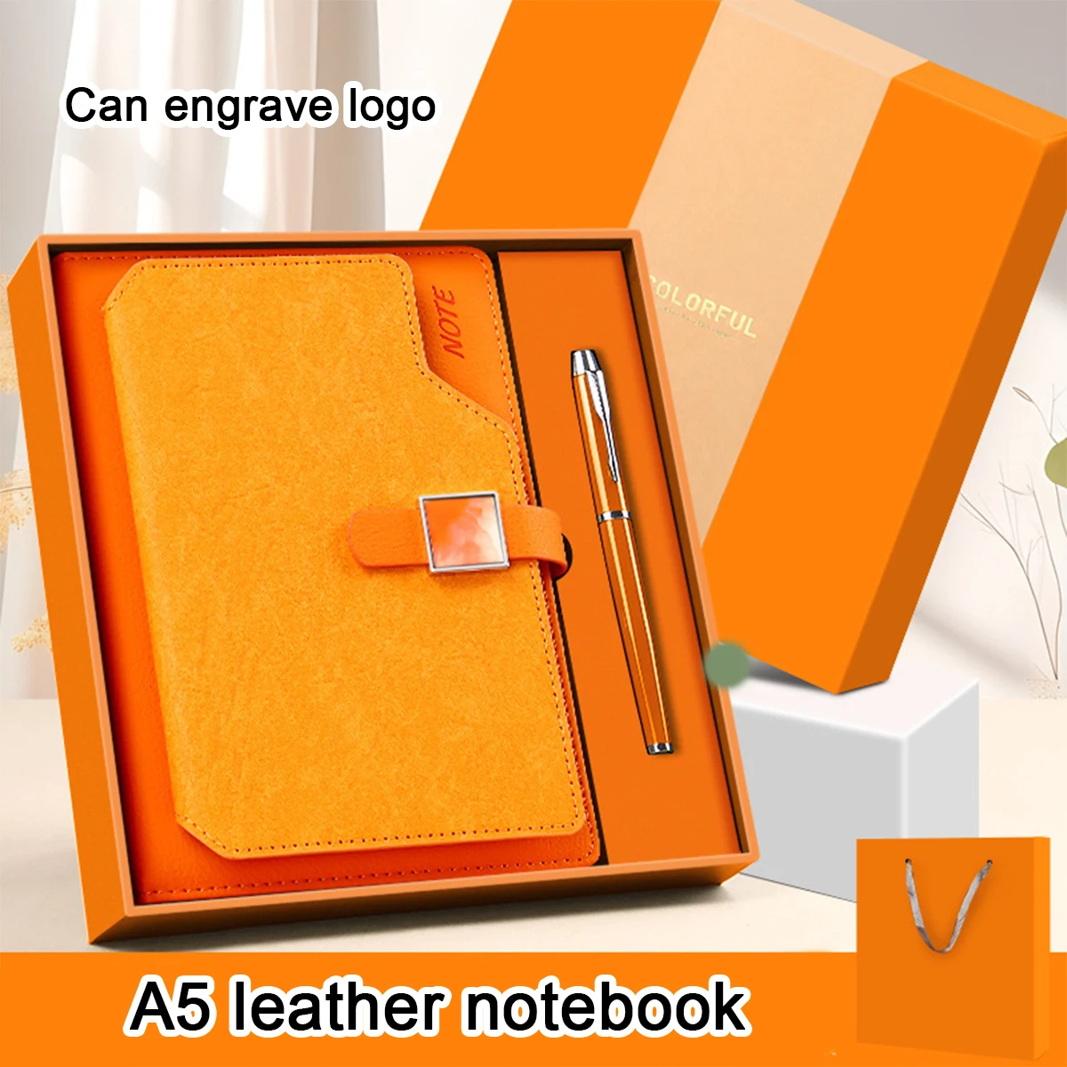 Leatherwork Logo - (Can Engrave Logo) A5 Leather Student