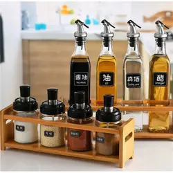 Wooden Spice Rack Kitchen Seasoning Can Storage Rack Oil Bottle Condiment Shelf Spice Jar Stand Kitchen Accessories Organizer