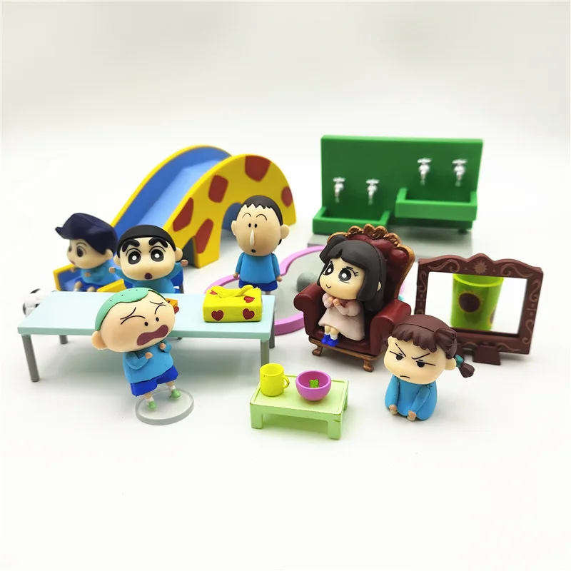 

6pcs/set Crayon Shin-chan kindergarten Cute Ver. Anime Action Figure Toys 3-4CM