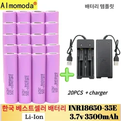 2024  3-starLithium battery charger with genuine NCR18650 35E 1-20PCS 3500MAH powerful power package Free shipping