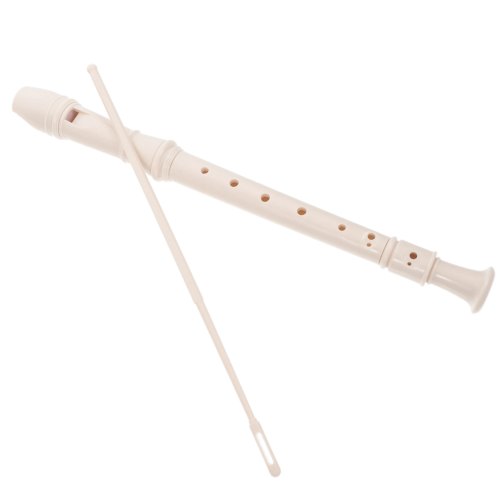 

8 Hole Soprano Recorder White Adults Flute Cleaning Rod School Band Classical Music Instrument Flutes Instruments