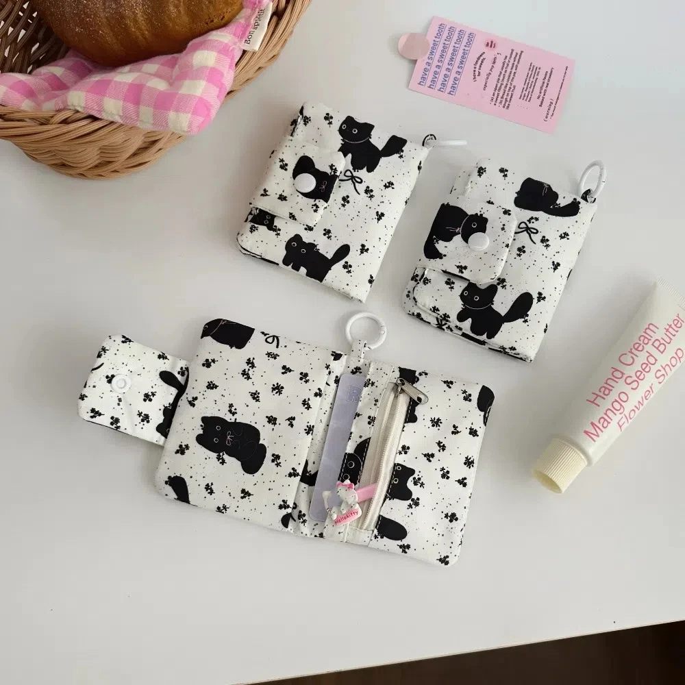 กระเป๋าใส่เหรียญดีไซน์น่ารัก สไตล์เรียบง่าย หลายชั้น แฟชั่นเกาหลี ลายการ์ตูน พกพาสะดวก ขนาดเล็ก จุของได้เยอะ