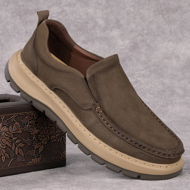 

Мужские повседневные кожаные туфли: удобные, дышащие, из натуральной кожи, мягкие, модные, на плоской подошве