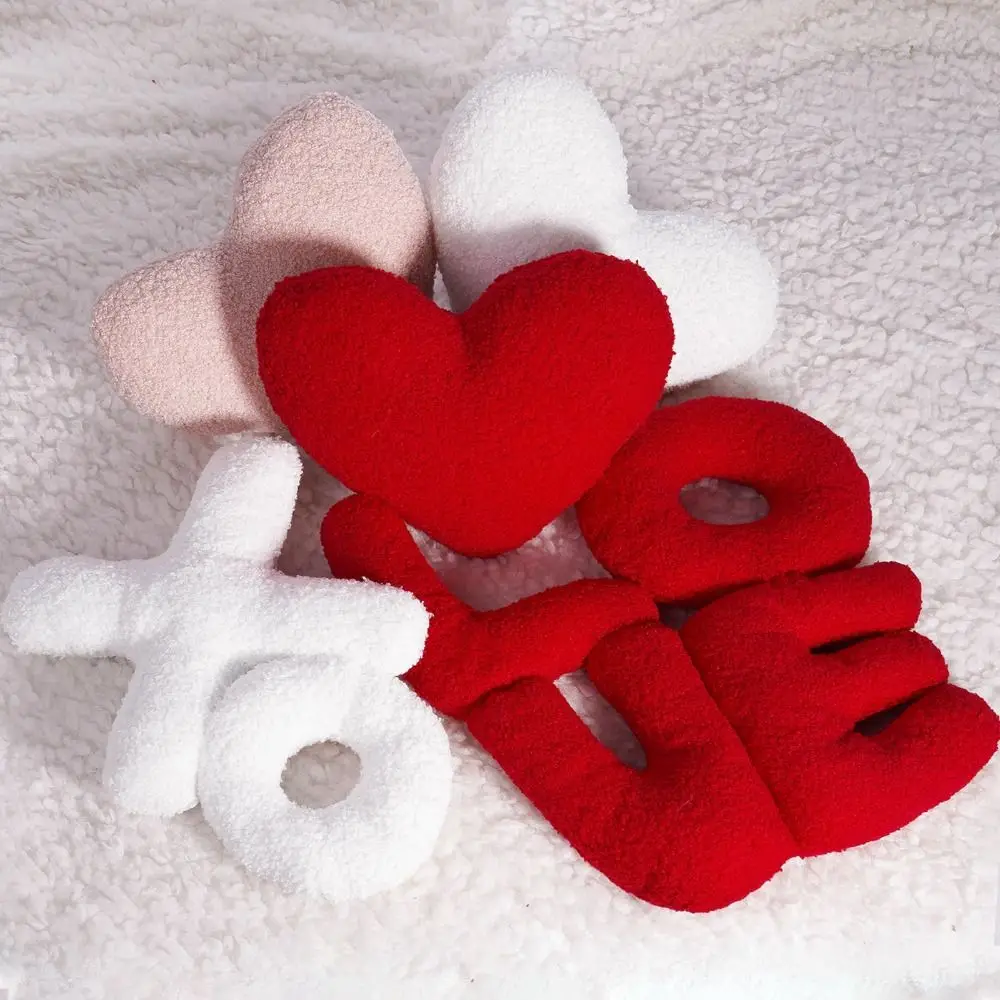 Romantic Valentines LOVE Pillow Elastic Exquisite Letters Throw Pillow Reusable XO Letters Pillow Holiday Festival Decor