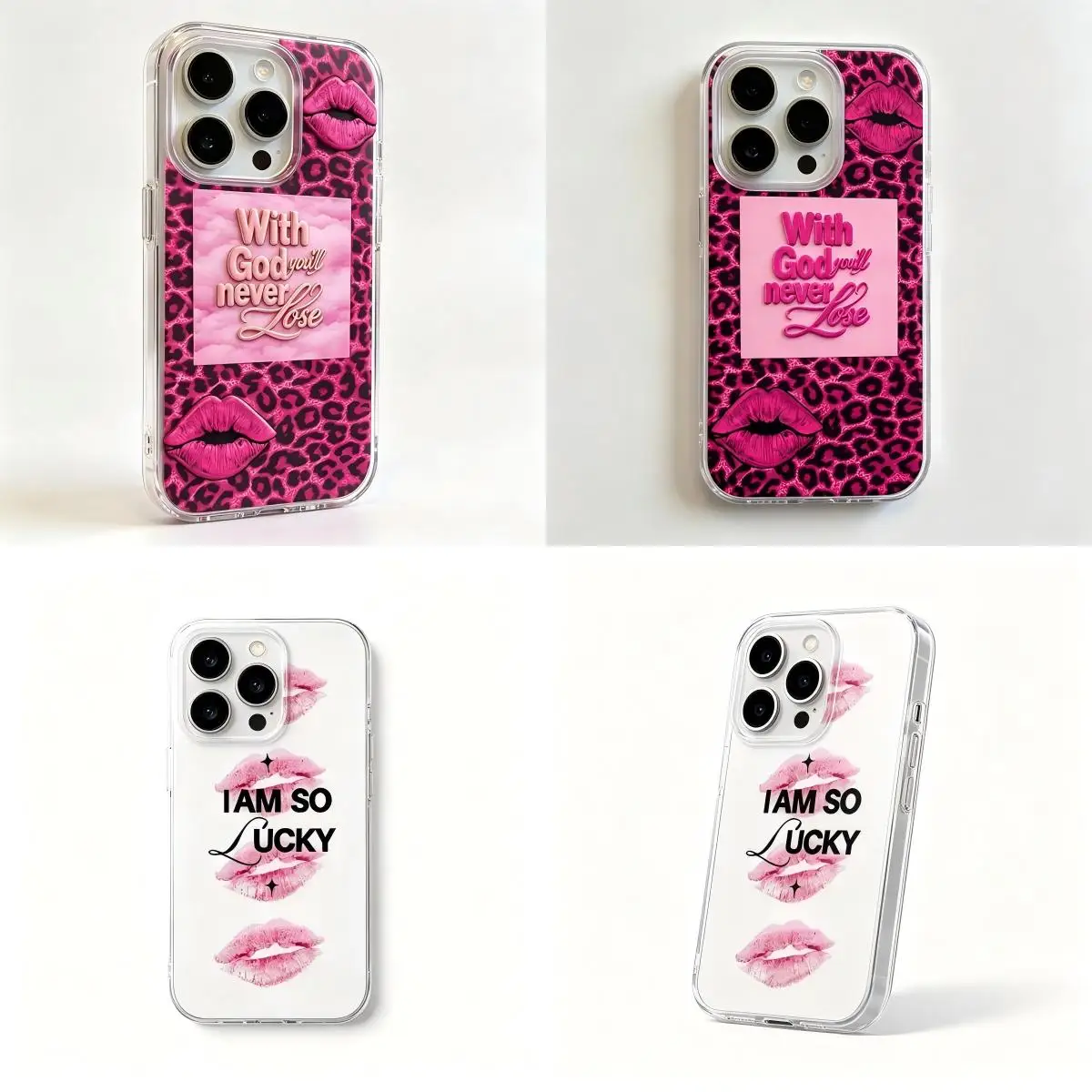HOT Phone Case For Samsung Galaxy A27 A37 A57 A16 A07 A17 A36 A26 A56 A55 A35 A25 A24 A14 A06 A05 4G 5G Girl Lip Leopard Print