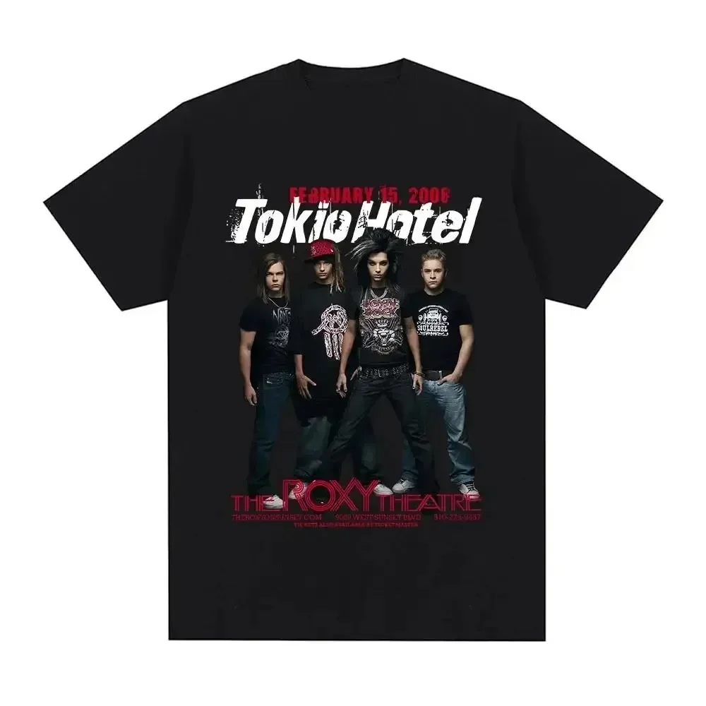 Men Hip Hop Streetwear T Shirt Clothes Rock Band Tokio Hotel Kaulitz Print Tshirt Cotton T-shirt Trend Short Sleeve Tee harajuku